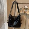 Bolsa Tote de Couro com Cera de Óleo Cor Sólida Simples Moda Popular Atacado Grande Capacidade Mochila Multi-Uso para o Dia a Dia