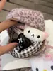 Bolsa de almacenamiento de maquillaje portátil linda estilo coreano, estilo Ins, Bolsa de cámara de felpa con estampado de leopardo retro de lunares amarillos