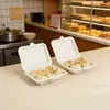 Caja Desechable Engrosada para Llevar Sushi de Almidón de Maíz Caja para Comida a Domicilio Frita de Grado Alimenticio Biodegradable Apta para Microondas