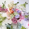 4 cabezas de flor de seda artificial con teñido degradado, cabezas pequeñas de flor de ciruelo para tocados de boda hechos a mano DIY, pequeños ramos de flores artificiales al por mayor