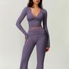 Ropa Deportiva de Manga Larga para Yoga y Pilates Otoño/Primavera Europea y Americana Ropa Exterior Camisetas Deportivas de Fitness para Correr de Secado Rápido