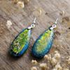 Comercio Electrónico Transfronterizo Nuevo Estilo Étnico Piedra Natural Piedra Imperial Pendientes de Gota de Agua Pendientes Joyería de Lujo Ligero Pendientes Venta al por Mayor