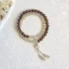 "Temporada de Otoño" Nuevo Estilo Chino Contraste de Color Madera Pulsera de Perlas Personalizada Estilo Chino Simple Pulsera de Doble Capa para Mujer