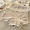 Calzoncillos tipo bóxer sin costuras 10A Algodón antibacteriano Ropa interior para mujer Estampado floral Entrepierna extendida Cintura media Encaje estampado Panties para mujer