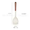 Juego de Utensilios de Cocina de 9 Piezas, Espátula Antiadherente Resistente a Altas Temperaturas, Espátula para Cocinar, Cuchara para Sopa, Mango de Madera, Juego de Utensilios de Cocina de Silicona al por Mayor