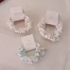 Un par de scrunchies florales de dibujos animados, simples cintas para el pelo de tela básica que no dañan el cabello, adecuados para coletas, gomas elásticas para el pelo para mujeres