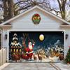 Tela de Fondo Navideño Transfronterizo Papá Noel Decoración Festiva Banner Amazon Patio Nueva Tela Colgante para Puerta de Garaje