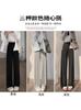 Pantalones Grises de Pierna Ancha de Modal Talla Grande para Mujer, Nuevo Estilo Otoño e Invierno 2025, Forrados de Felpa, Engrosados, Pantalones Casuales de Pierna Recta