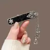 Accesorio para el Cabello de Estilo Étnico Plata Antigua de Moda Nuevo Chino Pinza para el Cabello Larga con Borla Lateral Pinza Clásica para el Cabello Cheongsam