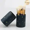 Cubo para Brochas de Maquillaje Nube Verde Tubo de Almacenamiento de Cuero de Alta Gama Portalápices a Prueba de Polvo para Oficina Caja de Almacenamiento de Cosméticos de Gran Capacidad