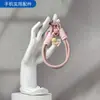 Cordón para Teléfono Móvil Corto para Muñeca Correa Gruesa Colgante de Gato Cadenilla de Mano para Chicas al Aire Libre Colgante de Concha Material de Nylon Anti-Pérdida