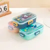 Lonchera Sencilla Estilo Dibujos Animados para Estudiantes y Trabajadores de Oficina, Caja de Ensalada Portátil con Compartimentos y Tapa, Lonchera Apta para Microondas y Calentable