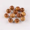 Contas de Pinus Envernizadas Contas de Madeira com Padrão Natural Contas Redondas de Pinus para DIY Contas Espaçadoras para Pulseira Colar Contas Budistas Retrô