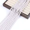 Contas Soltas de Vidro Imitando Pérola de Cristal Branco Australiano 4mm-10mm com Furo Redondo para Acessórios de Pulseira e Colar DIY