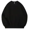 Sudadera de Forro Polar Zorro Plateado 400G con Cuello Redondo para Hombre, Color Sólido, Corte Holgado, Engrosada, Top Casual Deportivo para Otoño e Invierno