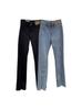 Pantalones vaqueros con abertura frontal para mujer, diseño de primavera y otoño, elásticos, ajustados, rectos, de cintura alta, micro largos, de verano