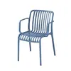 Silla de Comedor de Plástico para Patio Exterior con Listones Verticales y Respaldo Hueco, Silla para Balcón y Sala de Estar, Silla de Comedor Creativa para Ocio para Tienda de Té con Leche