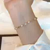 Pulsera Coreana de Perlas de Colores con Destellos de Diamantes Lujo Ligero Diseño Sencillo de Nicho Sentido del Diseño Exquisita Versátil Elegante Moda Pulsera