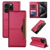 Adecuado para funda de cuero iPhone 18 Pro, funda protectora Samsung S26 con ranura para tarjeta magnética de color contrastante, Redmi Note 17