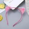 Diadema para niños, linda diadema transparente de PVC con orejas de gato, diadema de arena movediza directa de fábrica para mujer, primavera y verano, gran sentido