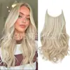 Cabelo Longo Cacheado Ondulado com Linha Transparente, Fábrica de Origem, Peruca Estilo Europeu e Americano, Estilo Linha de Pesca com Presilhas