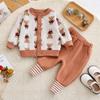Ropa para Niños Trajes para Niños 2024 Nuevo Oso Ropa de Primavera y Otoño para Niños Trendy 0--4 Años Bebé Otoño Conjunto de Dos Piezas