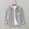 2318 camisa de pana retro de cuello cuadrado de manga larga para hombre, japonesa, primavera y otoño, casual, de pana, talla grande, abrigo camisa, moda