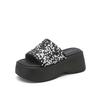 Pantuflas de Suela Gruesa para Mujer, Ropa Exterior de Verano, Sandalias de Moda para Mujer, Nuevas Sandalias de Plataforma con Cuña para Aumentar la Altura 2025