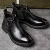Sapatos de couro Sapatos masculinos de cano baixo Primavera e Outono Estilo britânico Retro Casual Sapatos de couro Botas Martin masculinas da moda Botas de couro Botas de trabalho Botas de tornozelo masculinas