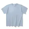 Camiseta de Algodón Puro Pesado para Mujer de 250g, Estilo Unisex Versátil Casual, Color Sólido, Corte Holgado, Top Sencillo de Manga Corta Talla Grande Venta al por Mayor