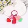 Colgante de Resina Fresca Pequeña con Hebilla de Tulipán Creativo DIY Flor Colgante para Bolso Joyería Corazón de Niña Círculo Adornos Colgantes para Mochila Escolar