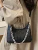 Shuai Mi Jia 2026 Nueva Bolsa de Hombro de Gran Capacidad para el Trabajo, Bolso Cruzado de Hombro Único de Moda con Patrón Tejido Casual Simple