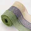 Cinta de Lino Imitación Colorida con Borde de Alambre Rollo de Lino Decoración Navideña Hecha a Mano Cinta Decorativa Empaque Fabricante Mayorista