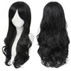 Cos peruca longa ondulada anime europeia e americana 70cm universal cabelo longo cacheado cosplay multicolorida natural fofa touca