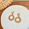 Brincos Redondos Florais de Prata Boêmia, Estilo de Férias, Brincos Simples e Versáteis, Brincos Doces e Modernos de Nicho para Mulheres