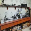 Torno de bancada com mandril duplo, máquina de reparo de tacos, máquina de reparo de cantos de tacos, torno multifuncional para processamento de linhas de tacos