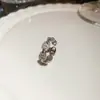 Anillo Abierto Redondo de Circonita de Moda Europea y Americana, Lujo Accesible y Anillo de Dedo Índice de Gama Alta, Simple Elegante, Joyería de Mano Versátil