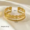 [Personalizado] Serie de Flores con Corte Irregular Pulsera Abierta de Acero Inoxidable Brazalete Lujo Accesible Exquisita Joyería de Mano de Nicho