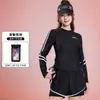 Traje de baño dividido para mujer, nuevo, conservador, explosivo, de manga larga, protector solar, especial para piscina, ajustado, que cubre el vientre.