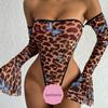 Lingerie sexy estampa de leopardo quente roupa de casa sedutora sexy paixão macacão peça única flerte uniforme pijamas femininos atacado