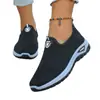 Sapatos Casuais Femininos Slip-On em Malha Fly-Knit, Respiráveis, Leves, com Solado Macio, Confortáveis para Mães, Sapatos Antiderrapantes para Caminhada no Dia a Dia