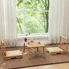 Mesa de Centro Tatami Estilo Japonês Janela de Canto Mesa Pequena Combinação de Mesa e Cadeira para Varanda de Casa Mesa de Chá Zen Mesa Baixa Simples Mesa Kang