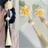 Accesorios para el cabello de flores de seda estilo Han antiguo, flor, cinta larga, pequeña princesa, combinable, dulce y fresco, tocado para niños