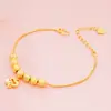 Pulsera de Cadena Hueso de Serpiente Latón Chapado en Oro Pulsera de Bolsa de la Suerte de Oro de Arena Vietnamita Llave Giratoria y Transporte Múltiples Colgantes Disponibles