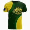 Camiseta Deportiva de Manga Corta Holgada con Estampado Digital 3D de la Bandera de Australia para Hombre 2025 Nueva de Comercio Exterior Transfronterizo