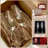 Par de Taças de Brinde para Casamento DIY Taças de Brinde para Casamento Taças de Pé Alto Conjunto de Caixa de Presente Presente de Casamento Kit de Materiais para Taças de Brinde