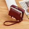 Billetera Nueva Transfronteriza Moda Femenina Correa de Muñeca Billetera Corta para Monedas Bolso con Clip de Gran Capacidad Porta Tarjetas Billetera