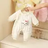 Mono de Gato Estéreo de Lunares de Invierno Abrigo Engrosado para Niños Invierno Manga Larga Bebé Recién Nacido