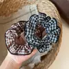 Ligas para el cabello de patrón de pata de gallo en blanco y negro, gomas elásticas para el cabello, accesorios versátiles para el cabello