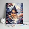 Rizhao Jinshan pintura al óleo digital DIY paisaje sanación pintado a mano paisaje colorido pintura al óleo sala de estar dormitorio pintura decorativa